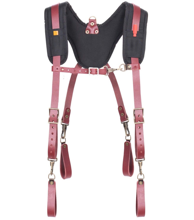 Custom Leathercraft Clc Custom Leathercraft 21522 Padded Yoke Leather Suspenders, Brown - Image 1